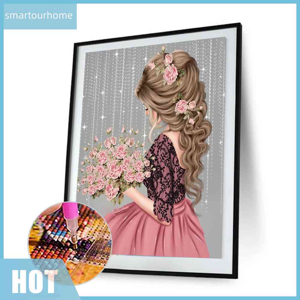 Tranh Đính Đá Treo Tường Hình Cô Gái Mới