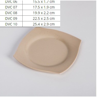 Đĩa vuông cạn nhựa phíp Melamine Fataco DVC07 - màu nâu