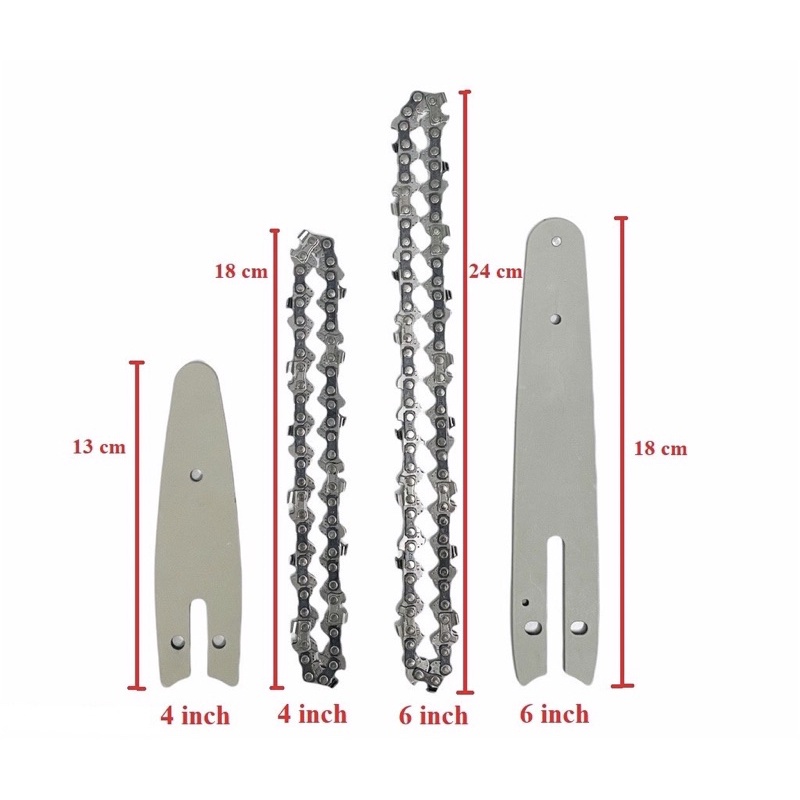 Dây xích 4 Inch lưỡi cưa sích cho máy cưa xích cầm tay pin , dâu xích 6 inh cưa xích cho máy cưa xích cầm tay