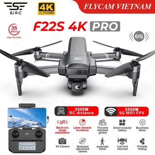 Flycam sjrc f22s 4k pro 2022 camera 4k gimbal 2 trục eis cảm biến tránh vật cản, bay 35 phút tầm xa 3500m - chính hãng