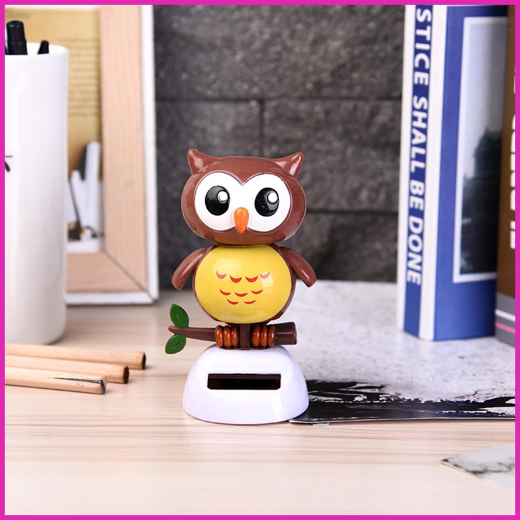 Mô Hình Chim Cú Nhảy Múa Lắc Lư Bằng Năng Lượng Mặt Trời Trang Trí Bảng Điều Khiển Xe Hơi