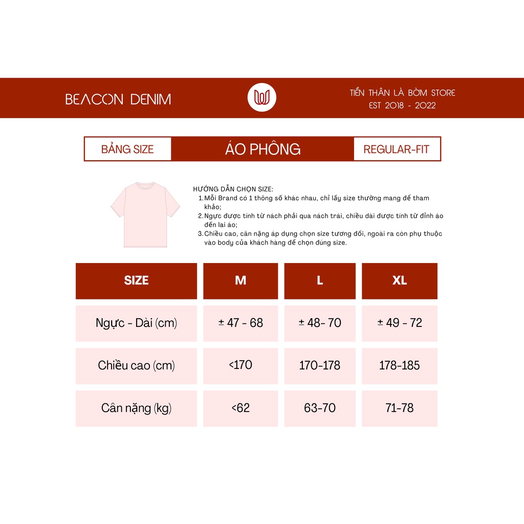 Áo Thun Dập Nổi Beacon Denim BEACON DENIM Form Vừa Chất Cotton Thoáng Mát AOPG18