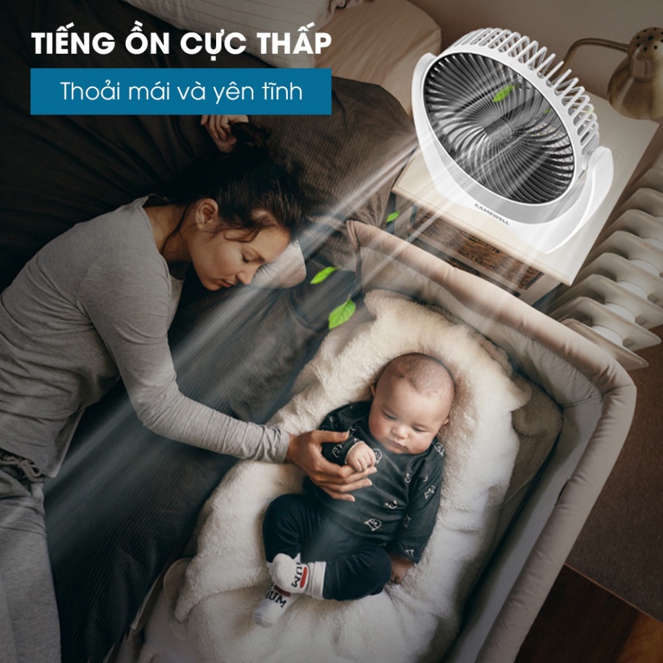 Quạt Tích Điện Mini Để Bàn - Quạt Mini Để Bàn Không Tiếng Ồn