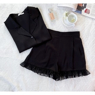 Bộ Pijama Lụa Phối Voan LPN35