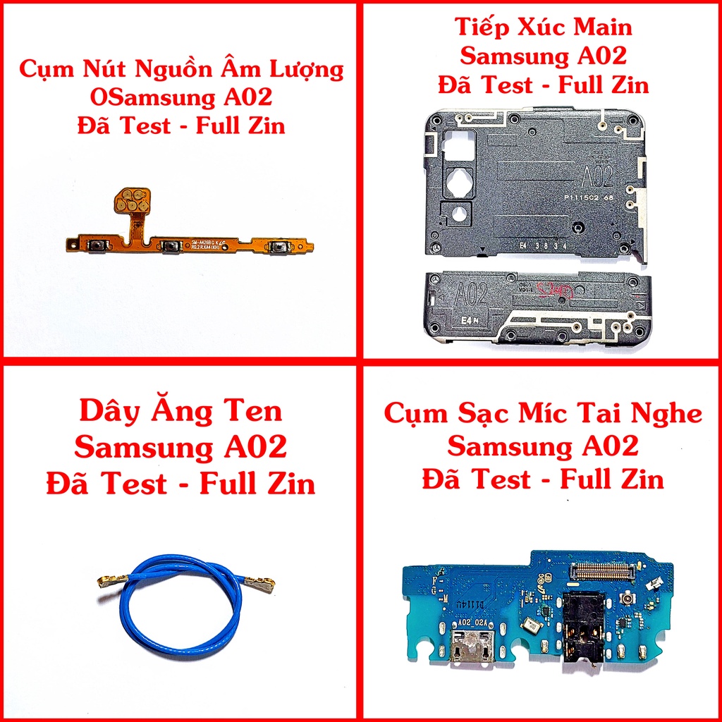 Cụm Míc Sạc Tai Nghe, Dây Ăng Ten, On Off Volume, Điện Thoại Samsung A02 A022, Đã Test Full Zin