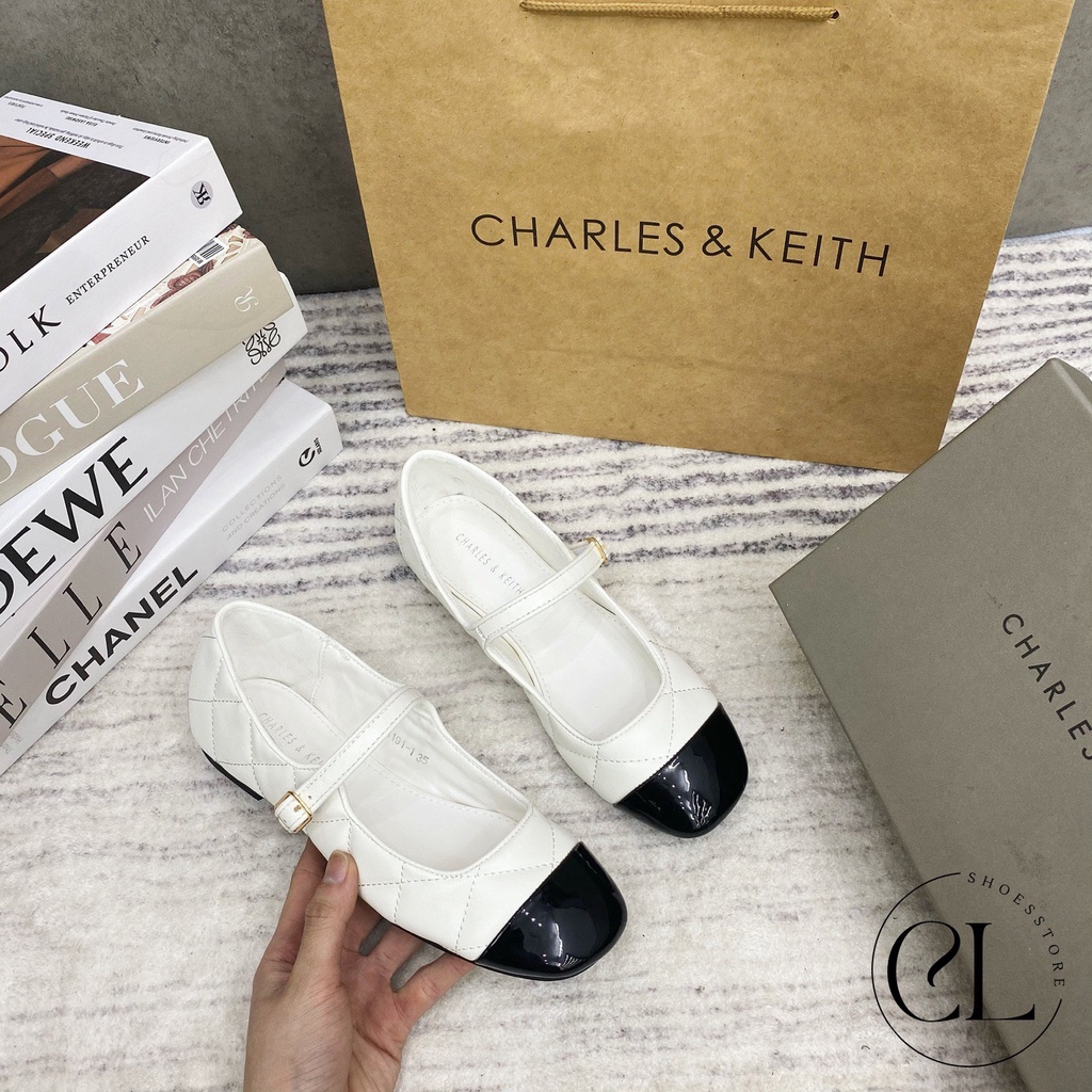 Giày búp bê nữ CNK chám mũi tròn 2 màu