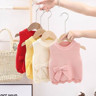 Áo gile len bé gái 6 tháng- 6 tuổi