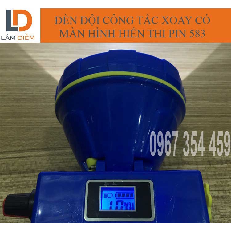 Đèn pin đội pin sạc siêu sáng kín nước công tắc xoay có màn hình hiển thị pin t29 - 583
