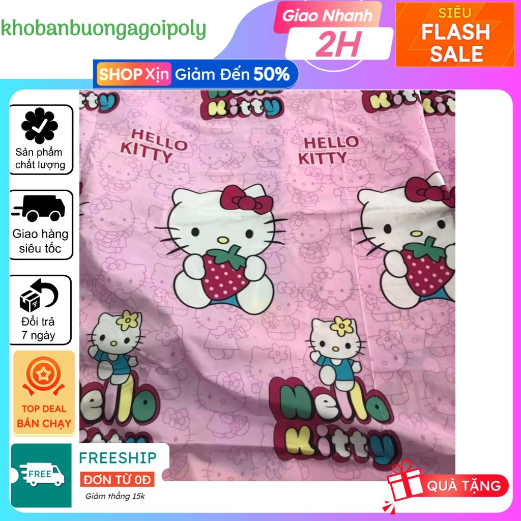 Vải may bọc ghế sofa khổ rộng 2m3 chất đẹp, mẫu kitty hồng