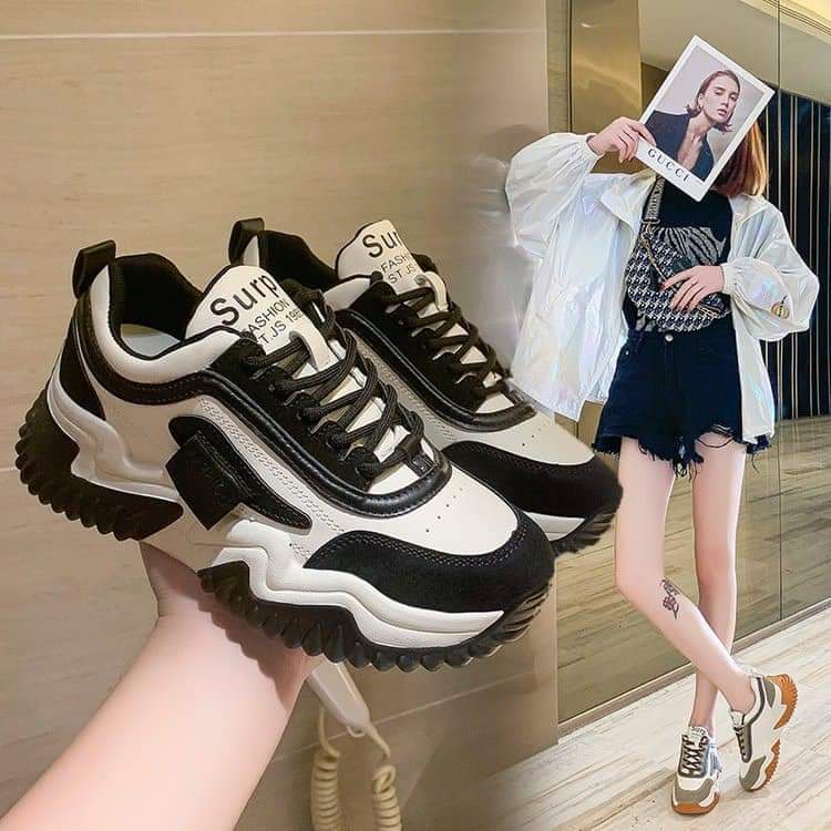 Giày Nữ Đế 2 Mầu Răng Cưa Mới La Siêu Đẹp
