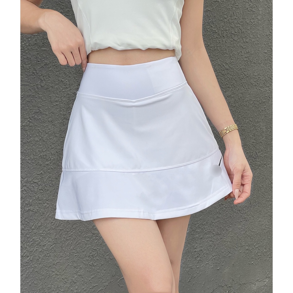 Bộ Váy Thể Thao NK + Áo Thun Tay Ngắn Nk Logo Thêu Cao Cấp Chơi Tennis, Gold, Cầu Lông - BV102