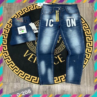 Quần jean nam co giãn, Quần jean form SlimFit vải dày không Phai màu, Hình thật 100%