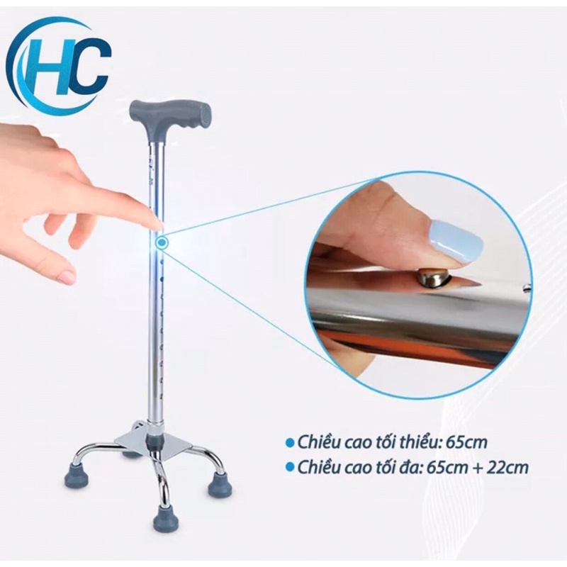 Gậy 4 Chân Thấp Lucass B-924