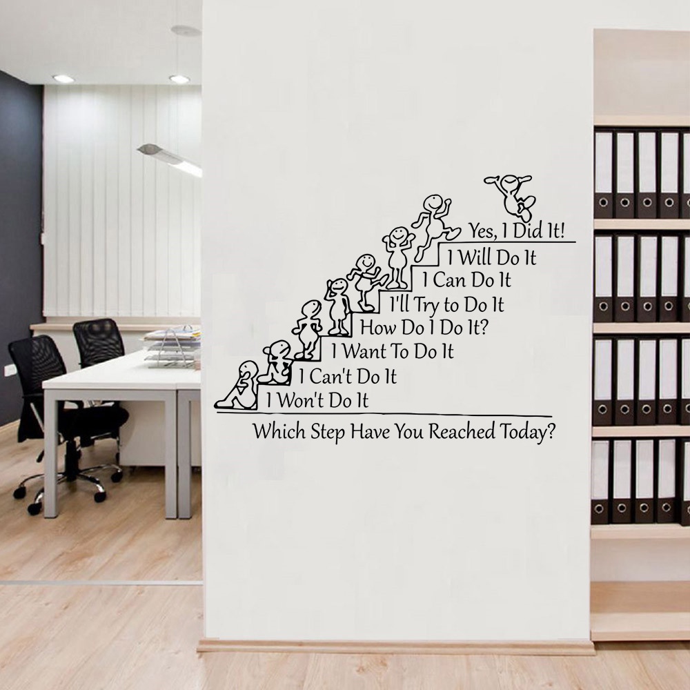 Decal Dan Tuong Tạo Động Lực &quot;Which Step Have You Reached Today&quot; - Decal Trang Trí Cao Cấp AmyShop