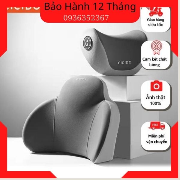Bộ gối tựa lưng gối tựa đầu CICIDO xe hơi cao cấp,Gối Tựa Đầu,Gối Tựa Lưng Chữ U Nhập Khẩu Trên Xe Ôtô(xh05)