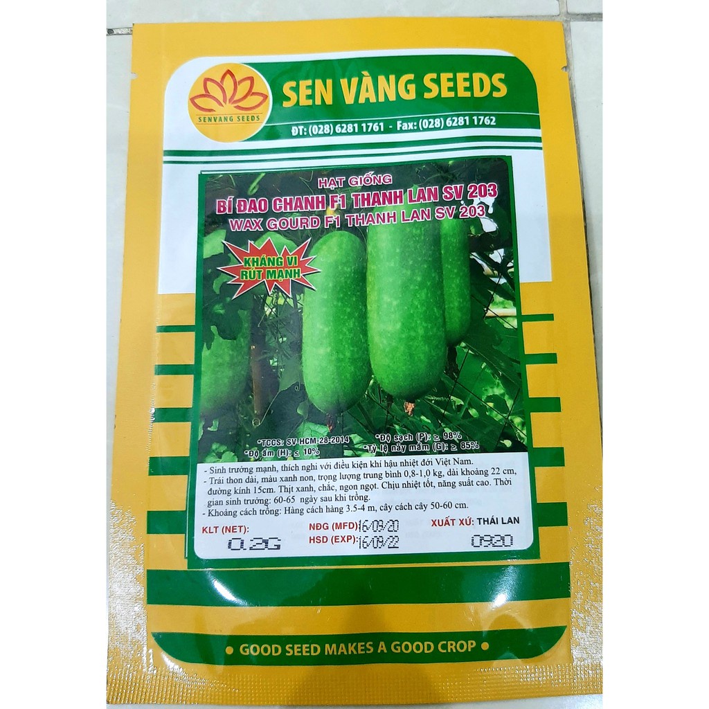 Gói 0.2gram Hạt Giống Bí Đao Chanh F1 Thanh Lan SV203