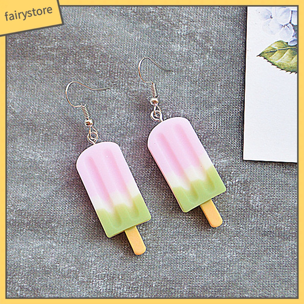 [FAIS] Khuyên Tai Lủng Lẳng Hình Que Kem Bằng Thép Không Gỉ Dễ Thương Sống Động Làm Quà Tặng Cho Bạn Gái