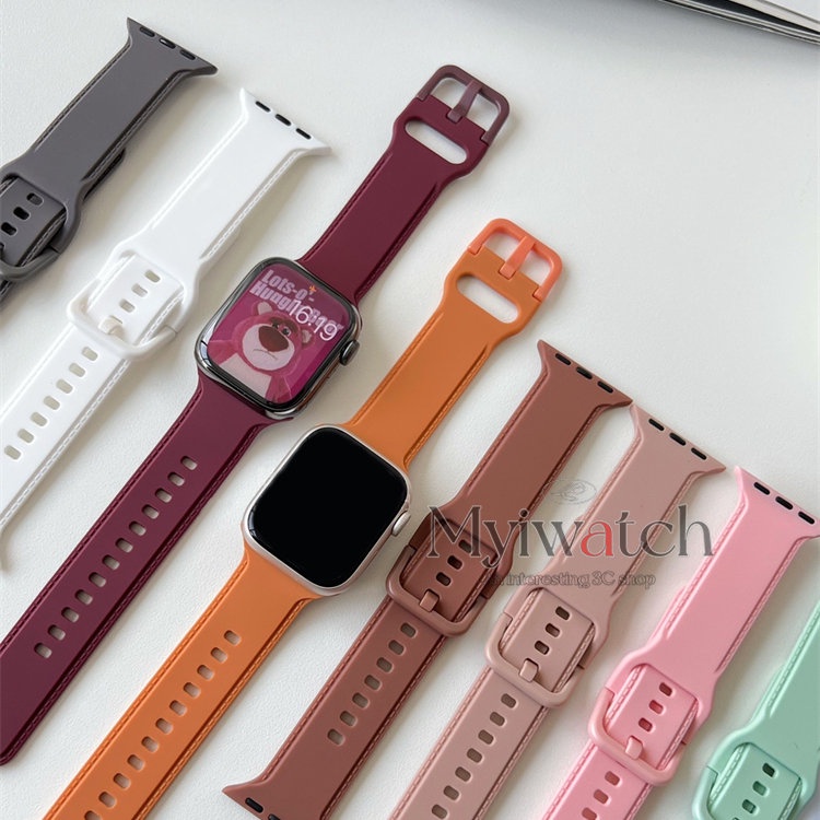 Dây Đeo silicone Thời Trang Cho iWatch 41mm 45mm 40mm 42 38mm 44mm iWatch 8 7 6 4 3 se 5 2