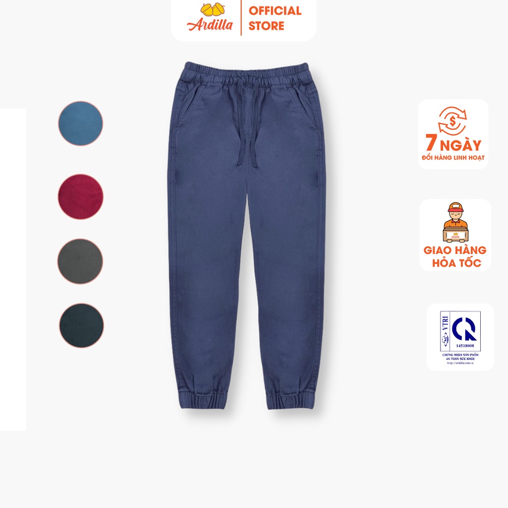 Quần Jogger Kaki Bé Trai ARDILLA Thiết Kế Basic,quần dài kaki Cạp Chun bo gấu Co Giãn Thoải Mái Vận Động Cho Bé 6-17 T