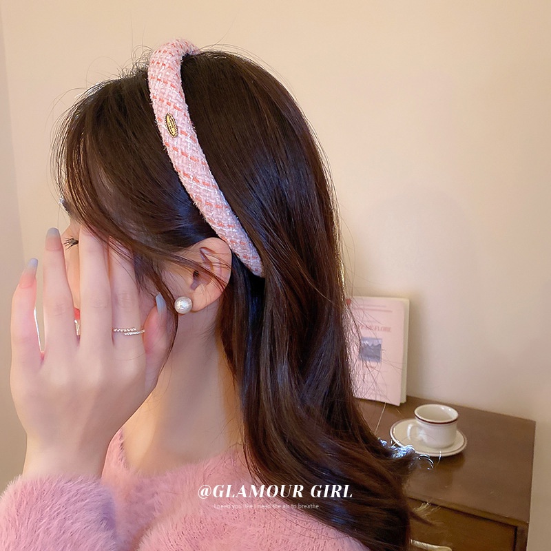 Băng Đô Cài Tóc Bằng Xốp Hình Oval In Họa Tiết Chữ Thời Trang Cho Nữ