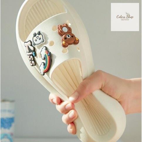 Dép Quai Ngang Nữ  Colors Siêu Nhẹ Gắn Sticker