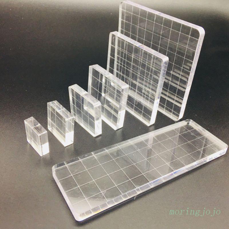 Set 7 Khối Nhựa Acrylic Độ Trong Suốt Cao Làm Con Dấu Thủ Công DIY Đa Ứng Dụng