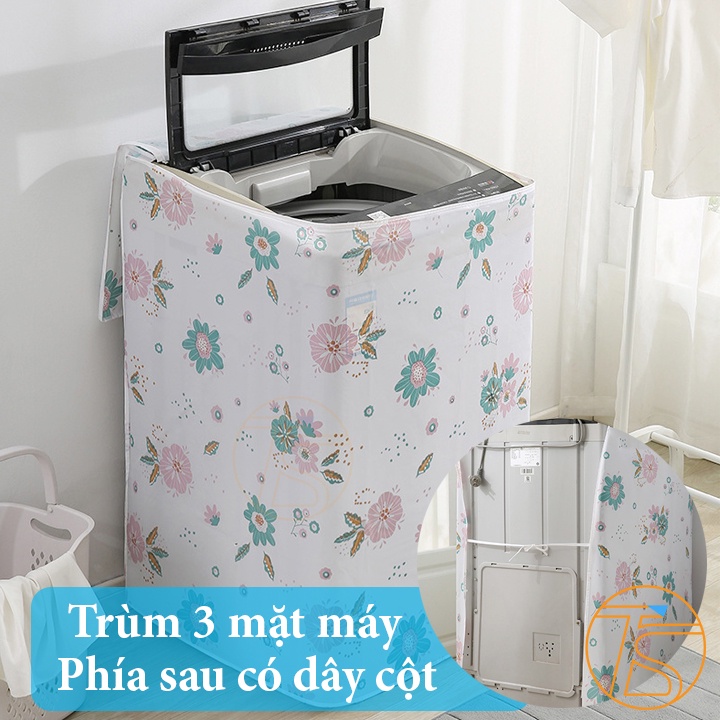 Áo trùm máy giặt, máy sấy chất liệu PEVA kèm họa tiết cho cửa ngang và cửa trên với dòng từ 7-12kg