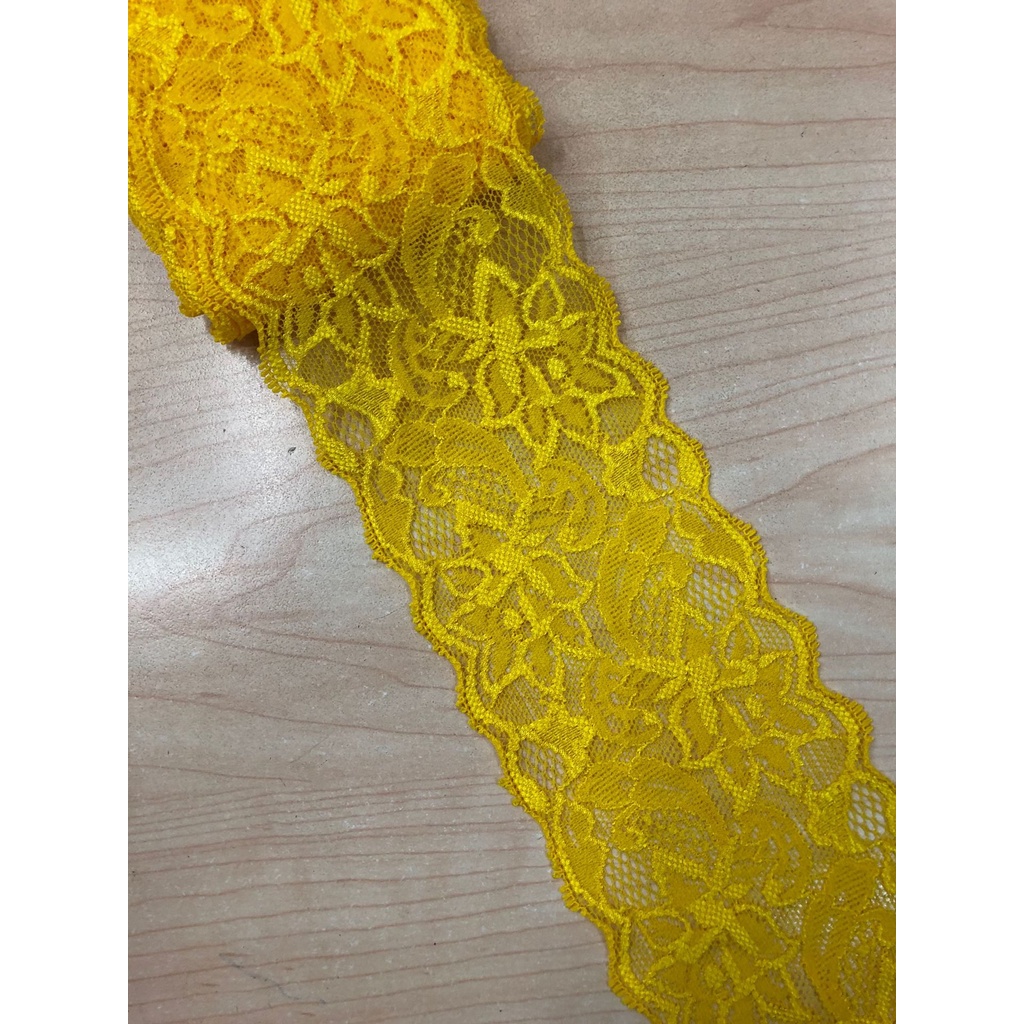 Cuộn Dây Ruy Băng Vải Ren Hoa Co Giãn Rộng 8cm Dài 1M Dùng May Quần Áo DIY