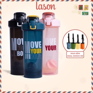 Bình nước tập gym Perfect Body - Có quả lắc bột, có ống hút, tập thể hình 800ml