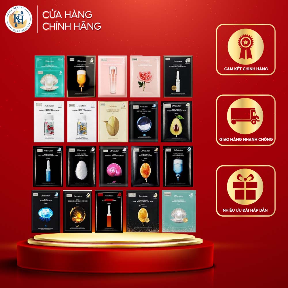 Hộp 10 Mặt Nạ Dưỡng Trắng Da, Chăm Sóc Da Toàn Diện JM solution Mask 30ml x 10