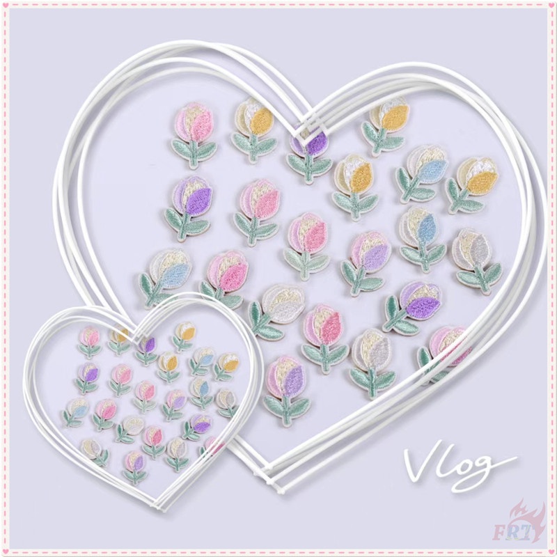 ✿ Miếng Dán Trang Trí Hình Hoa Tulip Xinh Xắn ✿ 1 Miếng Dán Ủi Lên Quần Áo & Túi Xách Thêu Hình Chim Ruồi