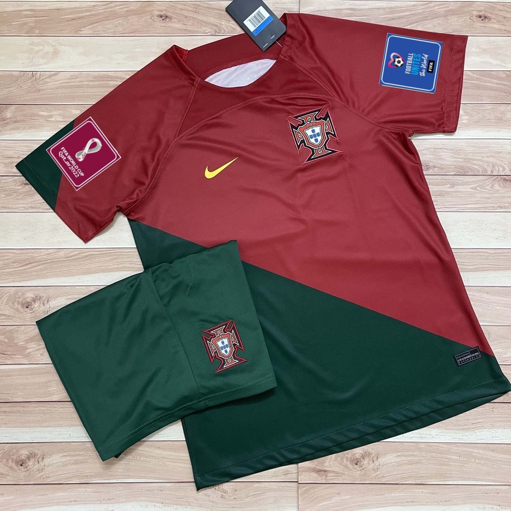 Áo Bóng Đá Đội Tuyển Bồ Đào Nha WC 22 - Chuẩn Mẫu Thi Đấu - Vải Polyester Gai Thái