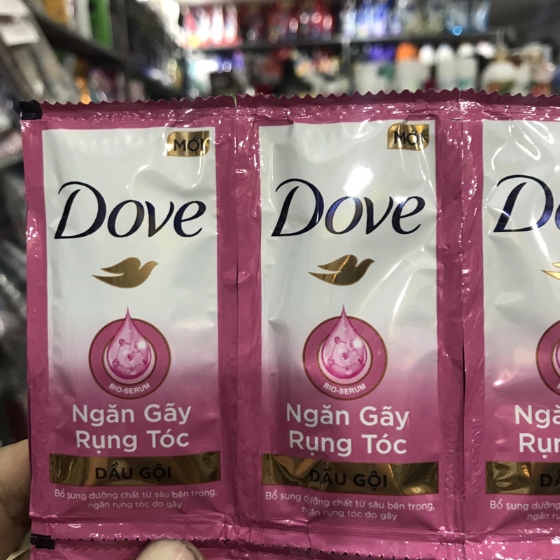 1 DÂY DÂY DẦU GỘI DOVE NGĂN GÃY RỤNG TÓC 10 GÓI 6G