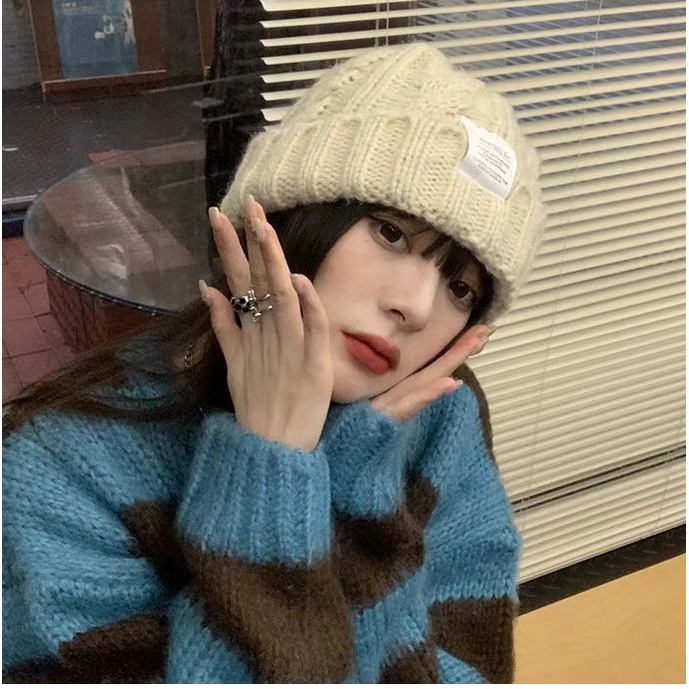 Mũ Len Nam Nữ Giữ Ấm Gân To Phong Cách P2208
