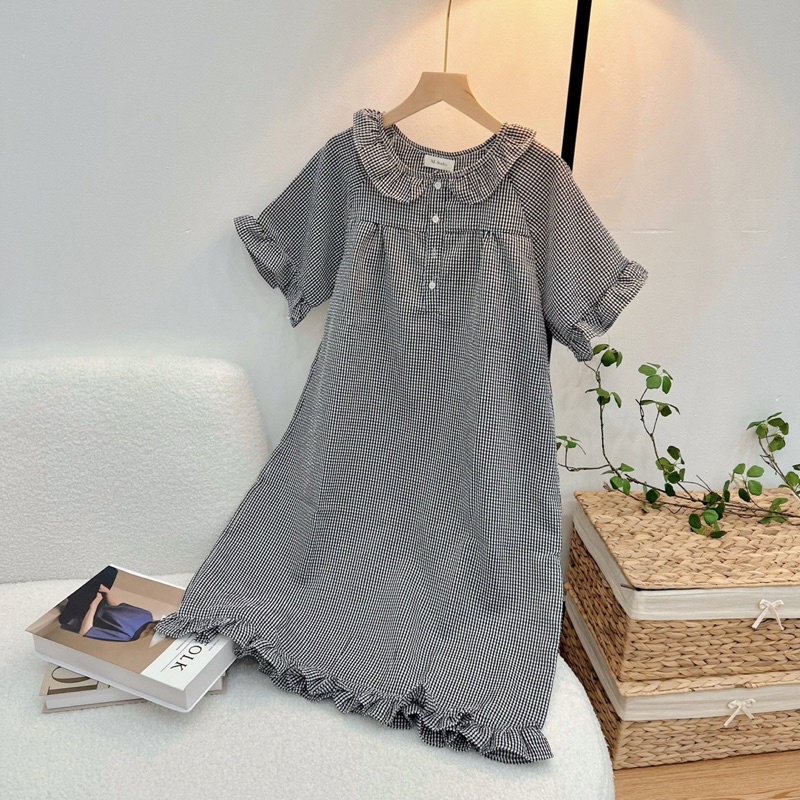 Váy Ngủ, Đầm Ngủ, Đồ Mặc Nhà Vải Xốp Nhăn Màu Pastel Freesize <60kg | BigBuy360 - bigbuy360.vn