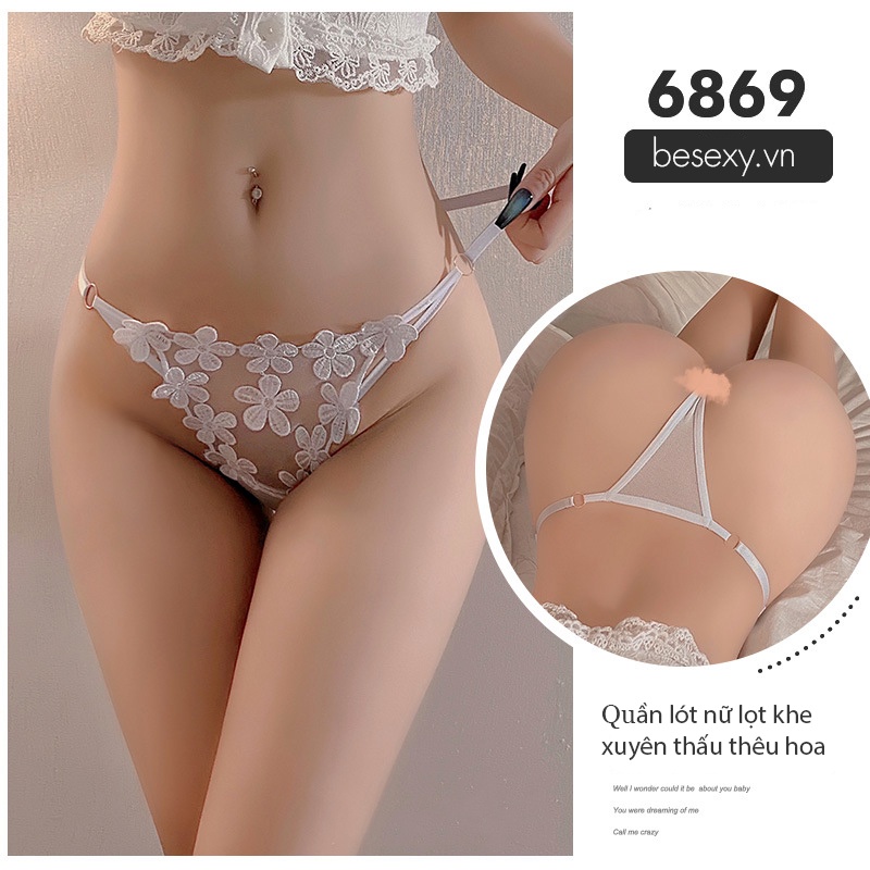 Quần lót nữ lọt khe ren nơ gợi cảm co giãn quần lót ren chữ T sexy nhiều mẫu hàng đẹp cao cấp