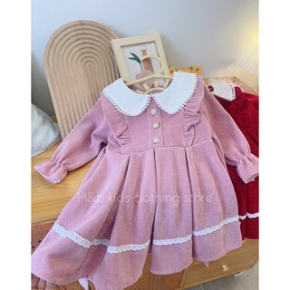 Váy nhung cho bé gái diện tết, noel, váy công chúa bé gái 10-20kg.