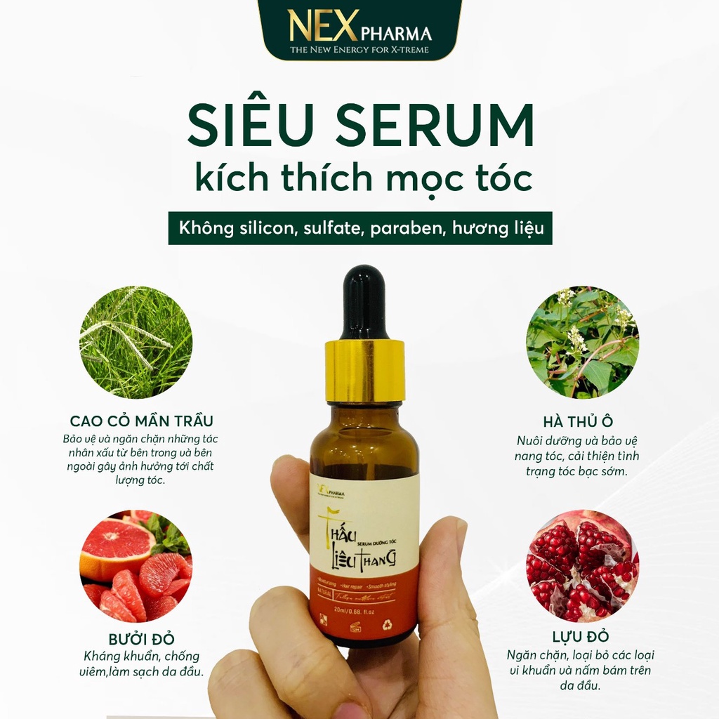 Serum Siêu Kích Mọc Tóc Dưỡng Tóc Giảm Rụng Thích Hợp Với Tóc Dễ Gẫy Rụng, Rụng Do Xạ Trị, Bệnh Lý Thấu Liêu Thang 20ml