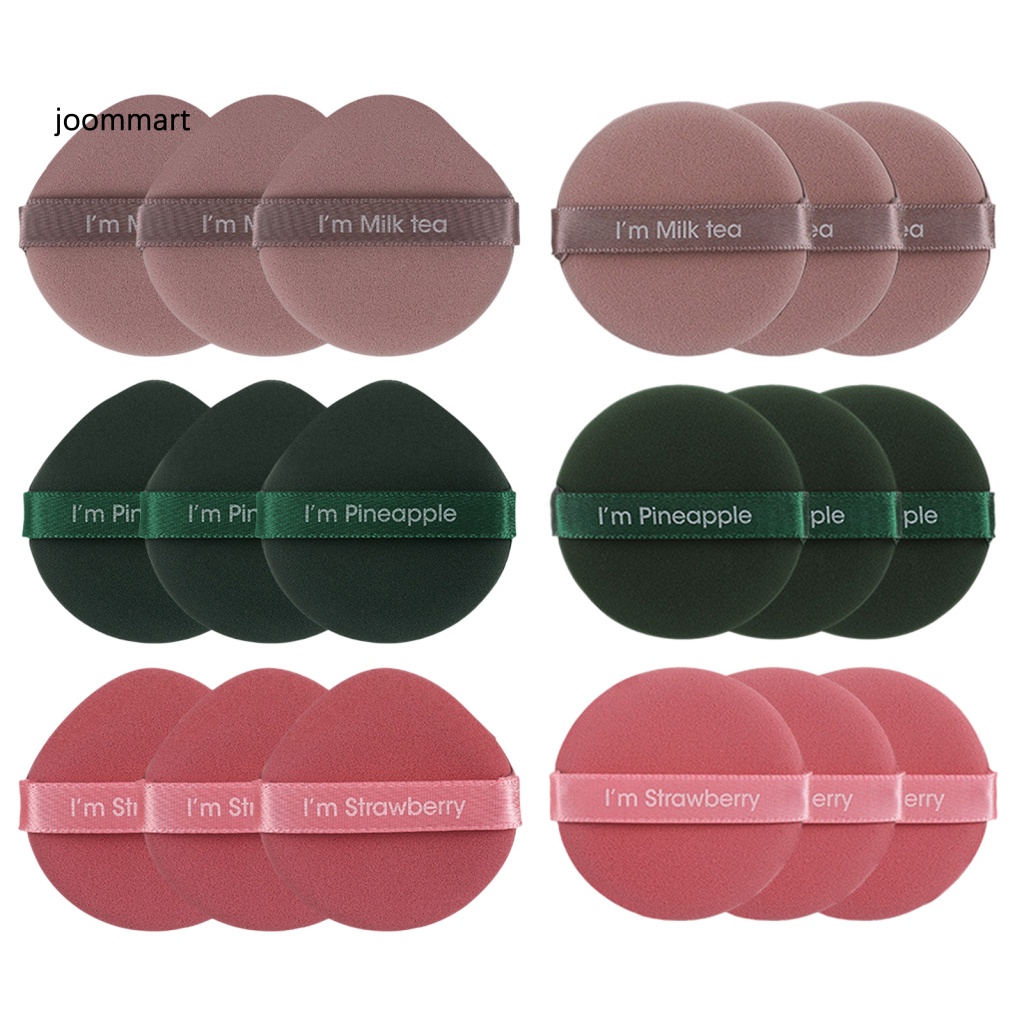 Set 3 Mút Trang Điểm Hình Tròn Có Thể Tái Sử Dụng Cho Nữ