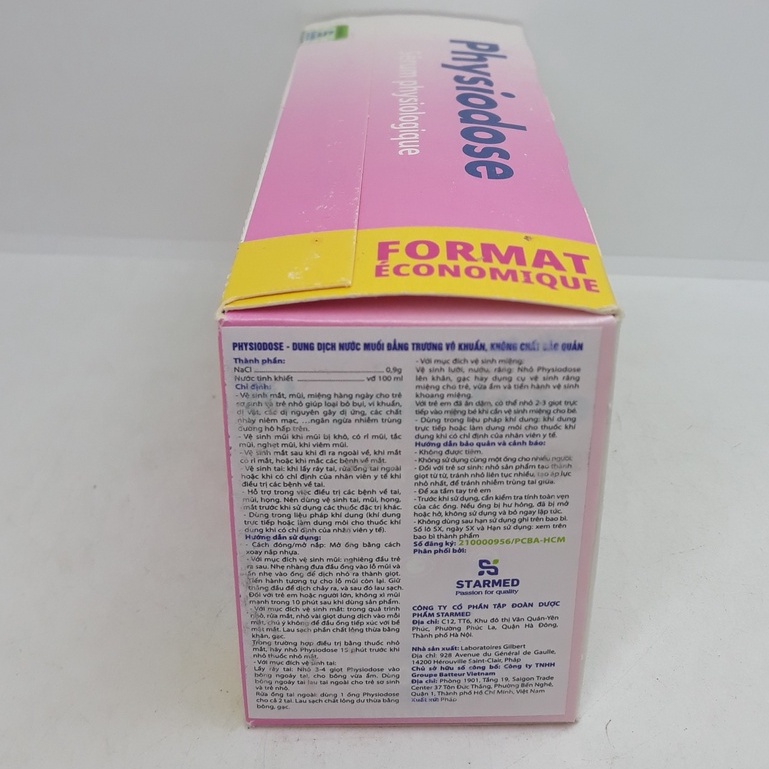 Nước Muối Sinh Lý Physiodose Vệ Sinh Tai, Mũi, Mắt Cho Bé (Hộp 40 ống x 5ml)