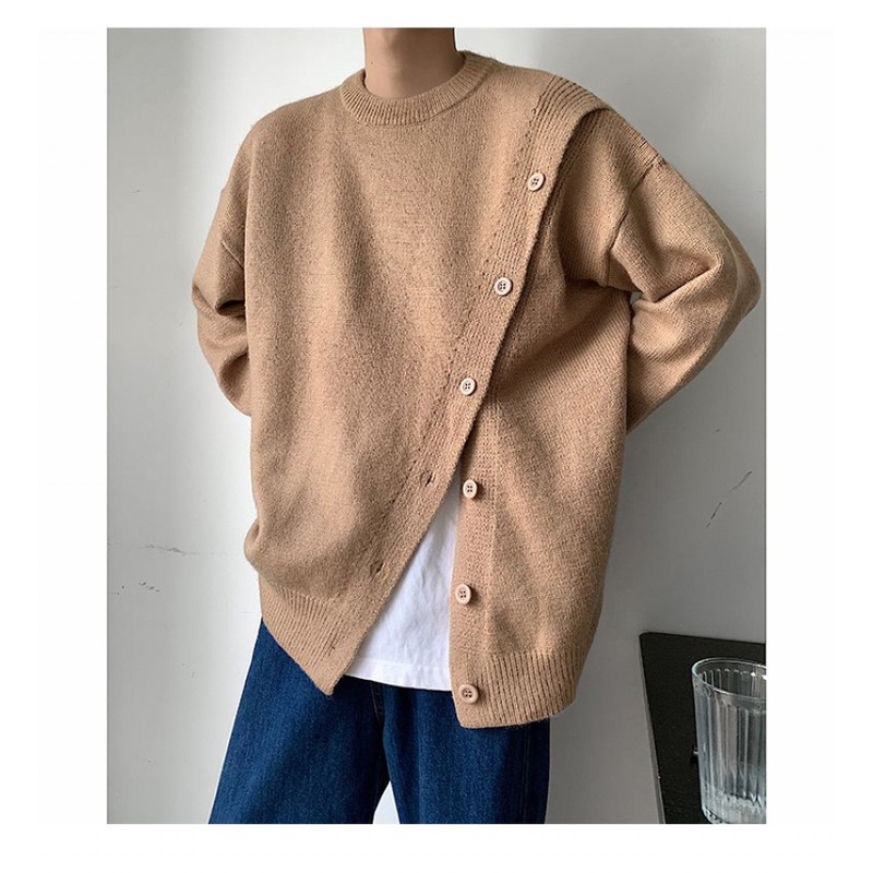 Áo Sweater Phối Nút Thiết Kế Mới Thời Trang Mùa Thu Đông Theo Phong Cách Hàn Quốc Dành Cho Nam