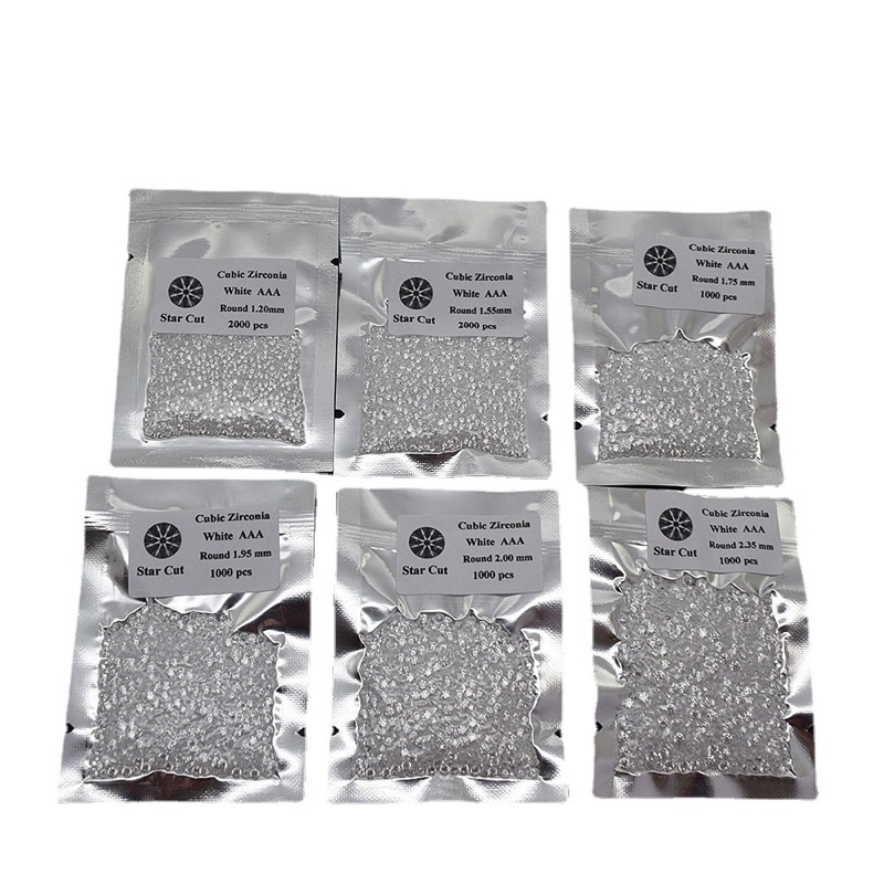 Đá nữ trang, đá nail đính răng AAA CZ cao cấp 1.0mm - 3.0mm gói 1000 viên CAO CẤP