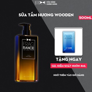 Sữa Tắm Nam Nước Hoa BLUEMAN Hương Wooden, Hương Gỗ Nồng Ấm Đầy Quyến Rũ, Lưu Hương Đến 12H ZL09 - 500ml