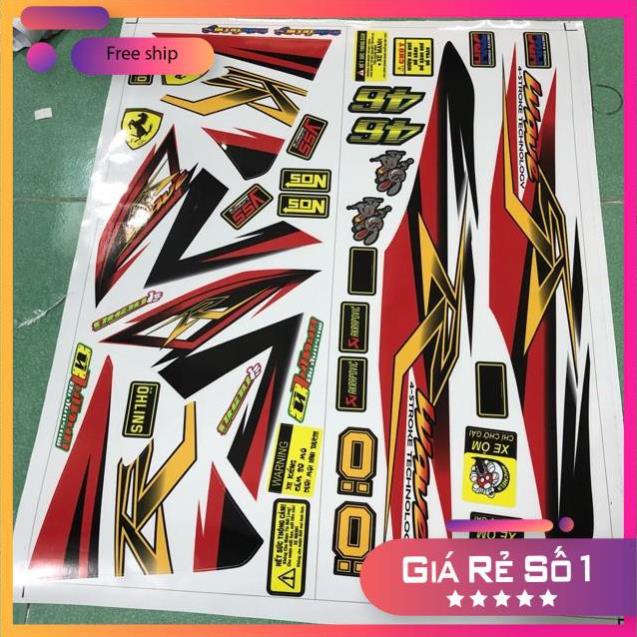 FREE SHIP + QUÀ TẶNG Tem rời xe wave R 2016 đỏ