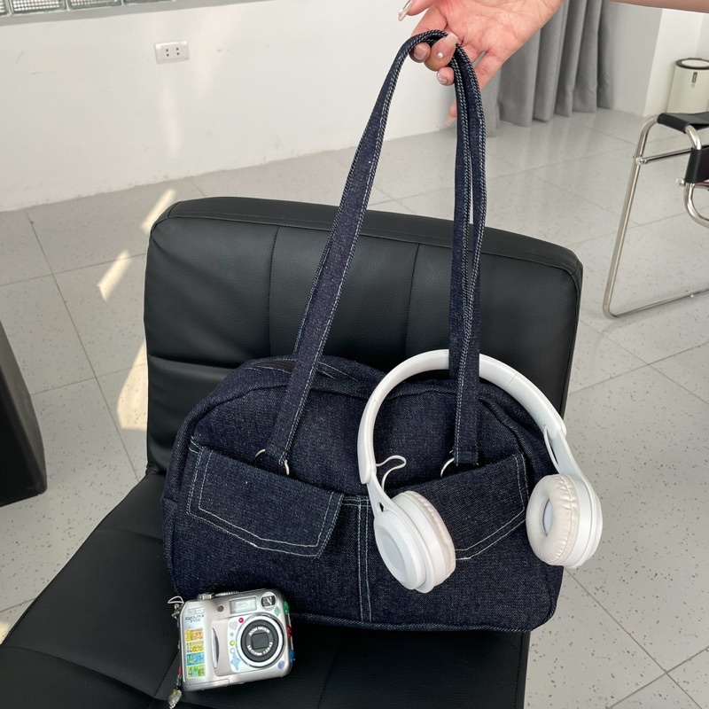 BRUNCH BAG - Túi đeo vai denim dáng hộp basic dễ phối