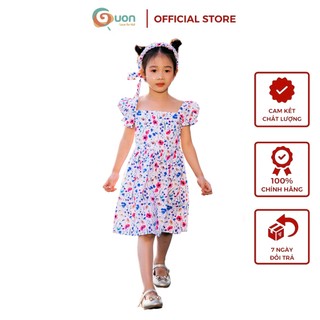 (7-38kg) Váy hoa GUON Anh Đào vải cotton thoáng mát cho bé 1 2 3 4 5 6 7 8 9 tuổi