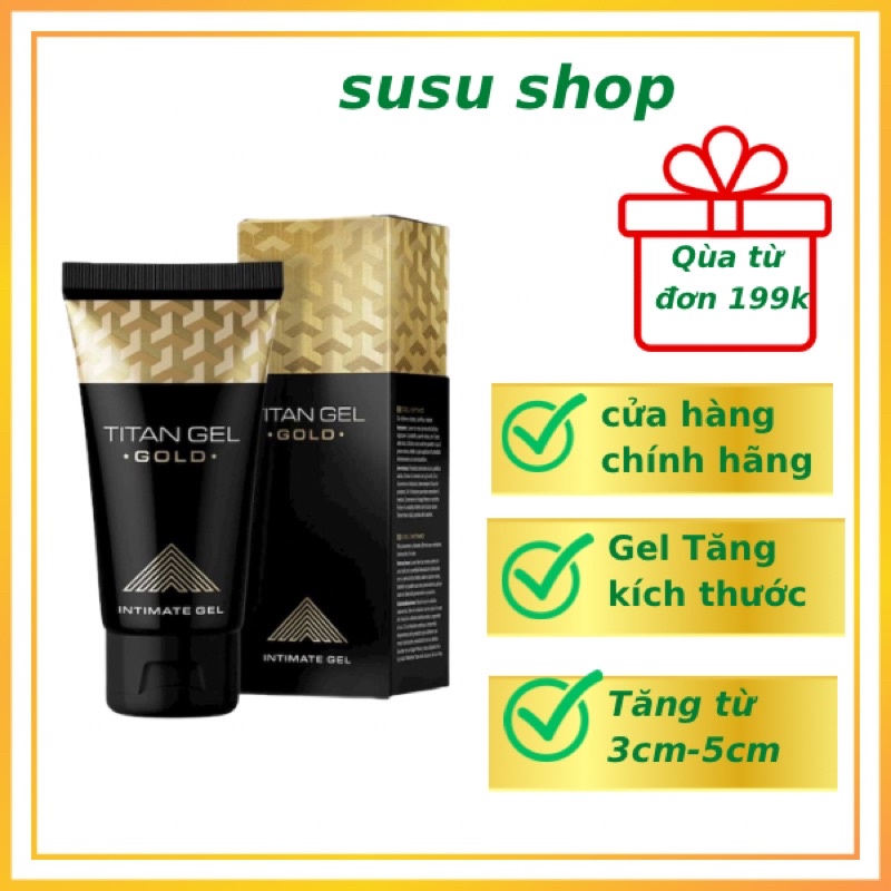 Gel bôi tăng kích thước dương vật gel titan Nga hỗ trợ kéo dài thời gian hàng chuẩn chính hãng tăng từ 3-5cm lọ 50ml