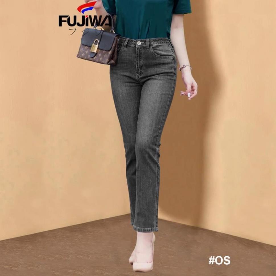 Quần Jean Nữ Ống Đứng Loe Nhẹ FUJIWA - OS. Jean Có Thun Co Giãn. Size 26, 27, 28, 29, 30, 31, 32 (42kg - 70kg) * ,