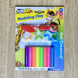 Đất nặn KIDART Thái Lan (8màu-3khuôn-1dụng cụ cắt đất)