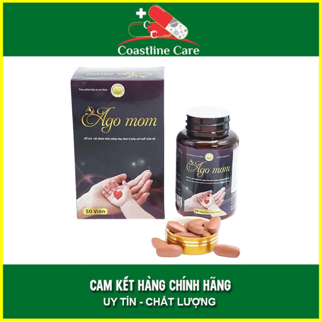 Ago Mom giúp hỗ trợ tăng cường sức khỏe, cải thiện khả năng thụ thai (Hộp 50 viên) - CLC Pharmacy